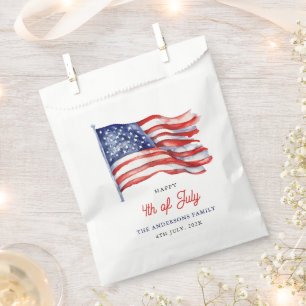 Patriotic American Flag 4th of July Thank You Favour Bags