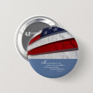 Patriotic, American Flag 6 Cm Round Badge