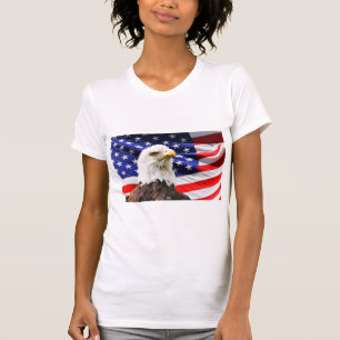 Patriotic American Flag and American Eagle  T-Shirt