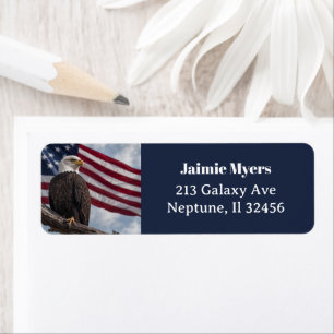 Patriotic American Flag and Eagle