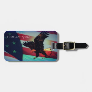 Patriotic American Flag and Eagle Luggage Tag