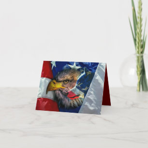 Patriotic American Flag Bald Eagle Wolf Invitation