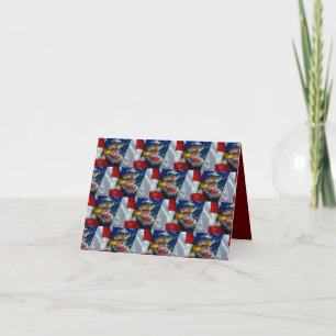 Patriotic American Flag Bald Eagle Wolf Thank You Card