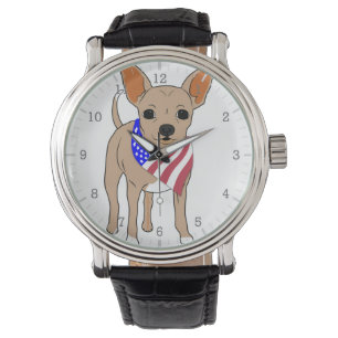 Patriotic American Flag Bandanna Chihuahua Watch