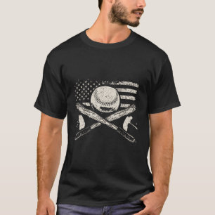 Patriotic American Flag Baseball Design Baseball D T-Shirt