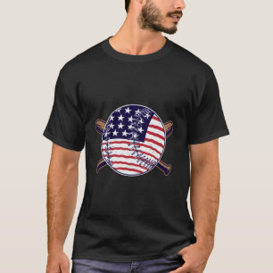Patriotic American Flag Baseball Softball Graphic T-Shirt