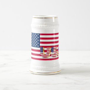 Patriotic American Flag Beer Stein USA