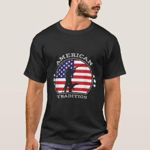 Patriotic American Flag Bird Hunting Dog Classic U T-Shirt