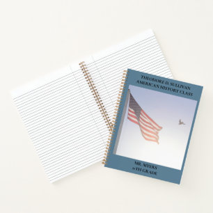 Patriotic American Flag Bird School Classroom Notebook