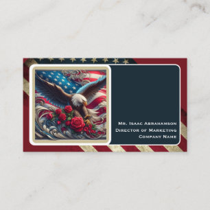 Patriotic American Flag Business Card