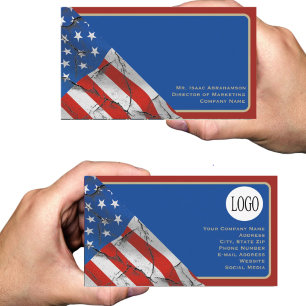 Patriotic American Flag Business Card