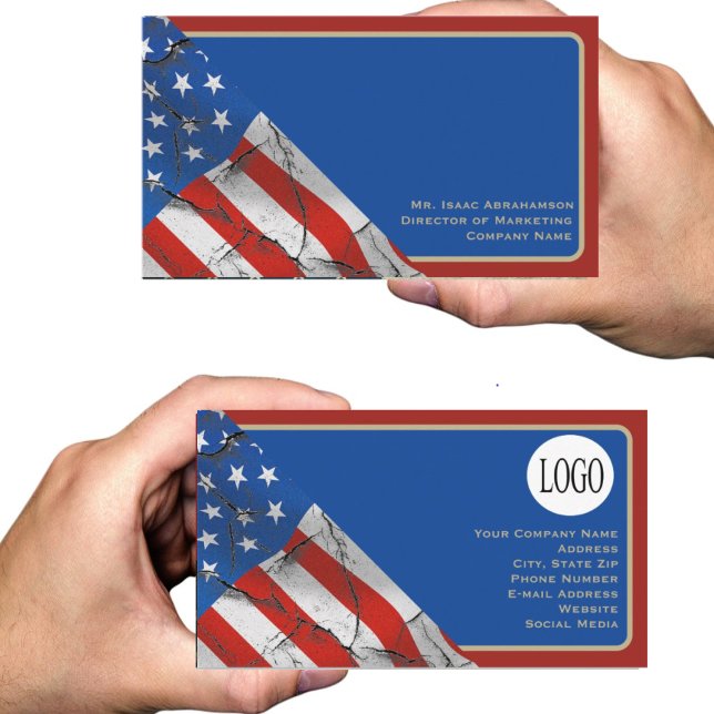 Patriotic American Flag Business Card (Creator Uploaded)