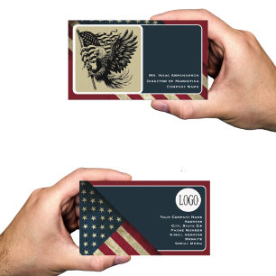 Patriotic American Flag Business Card