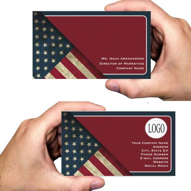 Patriotic American Flag Business Card (Creator Uploaded)