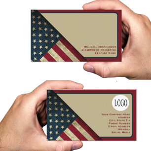 Patriotic American Flag Business Card