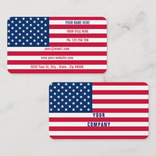 Patriotic American Flag Business Card Template