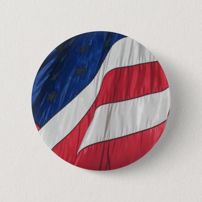 Patriotic American Flag Button (Front)