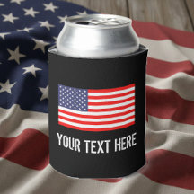 Patriotic American flag can cooler | Personalise