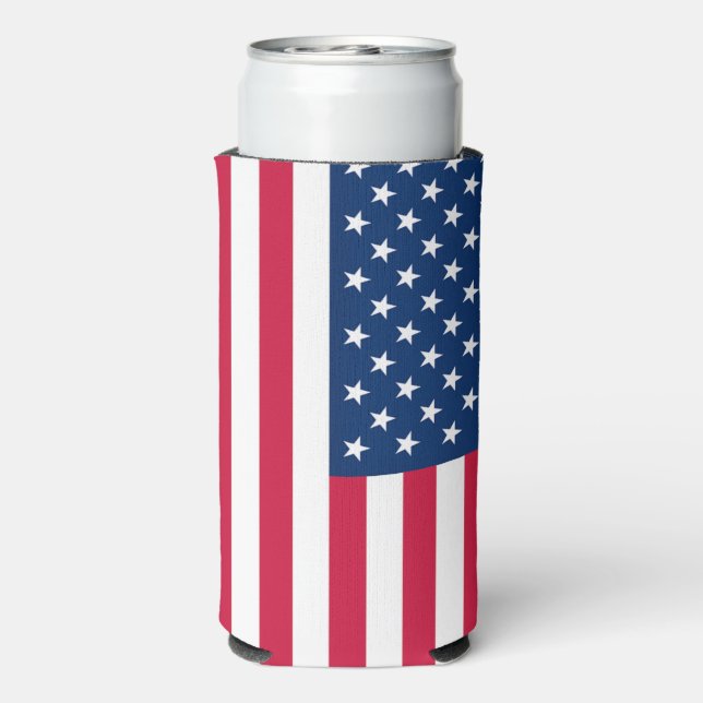 Patriotic American Flag Can Cooler USA (Seltzer Back)