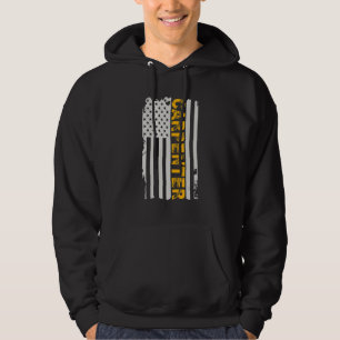 Patriotic American Flag Carpenter For Carpentry To Hoodie