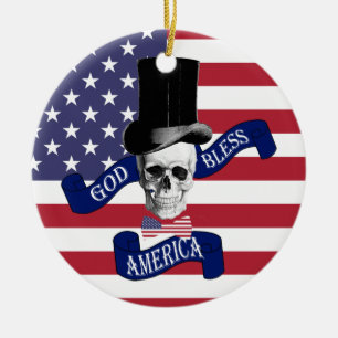Patriotic American flag Ceramic Tree Decoration