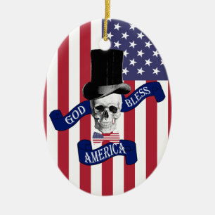 Patriotic American flag Ceramic Tree Decoration