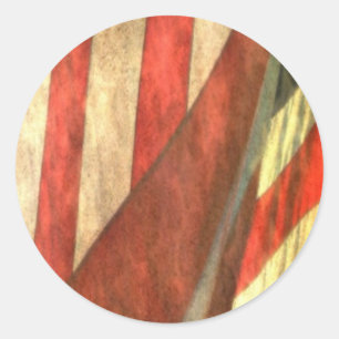 Patriotic American Flag Classic Round Sticker