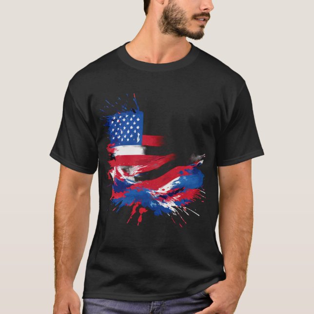 "Patriotic American Flag Colours T-Shirt (Front)