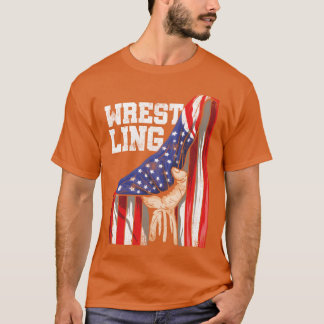 Patriotic American Flag Combat Sport Wrestler vint T-Shirt