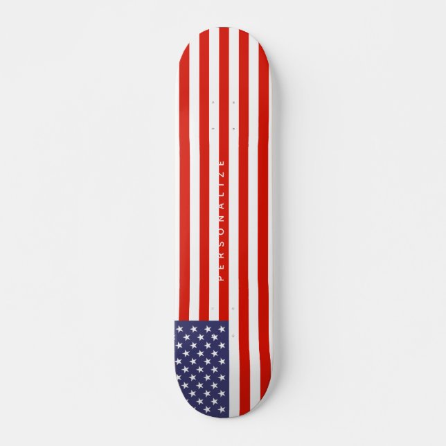 Patriotic American flag custom skateboard deck (Front)