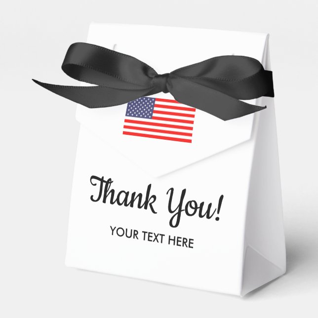 Patriotic American flag custom thank you Favour Bo Box (Front Side)