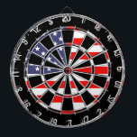 Patriotic American flag dartboard design | Grungy<br><div class="desc">Patriotic American flag dartboard design | Grungy. Distressed look dart board game with flag of America. Vintage USA / United States of America print. Grunge style dartboard wall decor for real men's man cave, bar, pub, dorm room, bedroom, restaurant etc. Personalizable with humourous text. Awesome Birthday gift idea for 4th...</div>