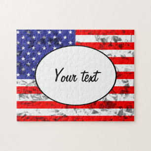 Patriotic American Flag Design Jigsaw Puzzle