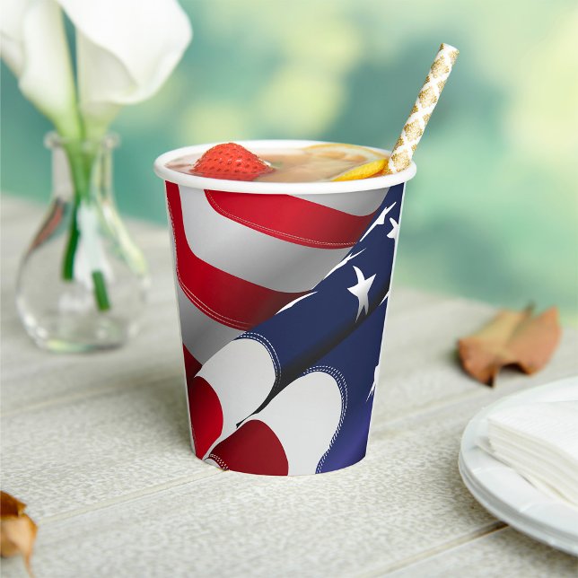 Patriotic American Flag Design Stars and Stripes  Paper Cups (Creator Uploaded)