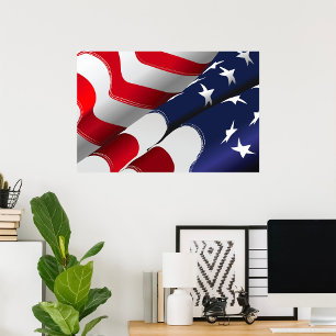 Patriotic American Flag Design Stars and Stripes Poster