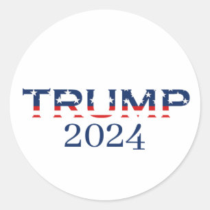 Patriotic American Flag Donald Trump 2024 Classic Round Sticker