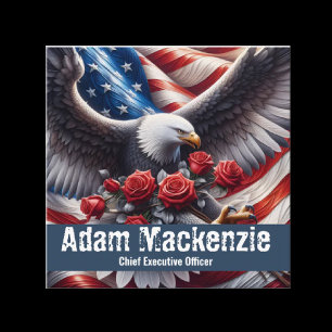 Patriotic American Flag Eagle Business Cards