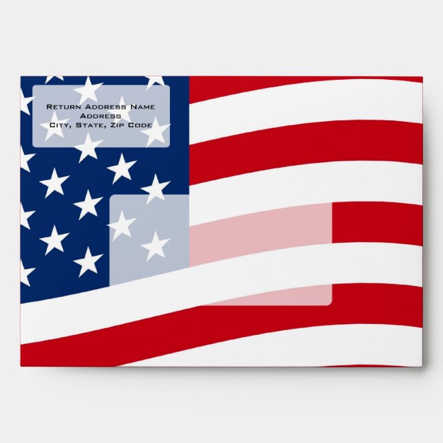 Patriotic American Flag Envelopes, Personalised Envelopes (Front)