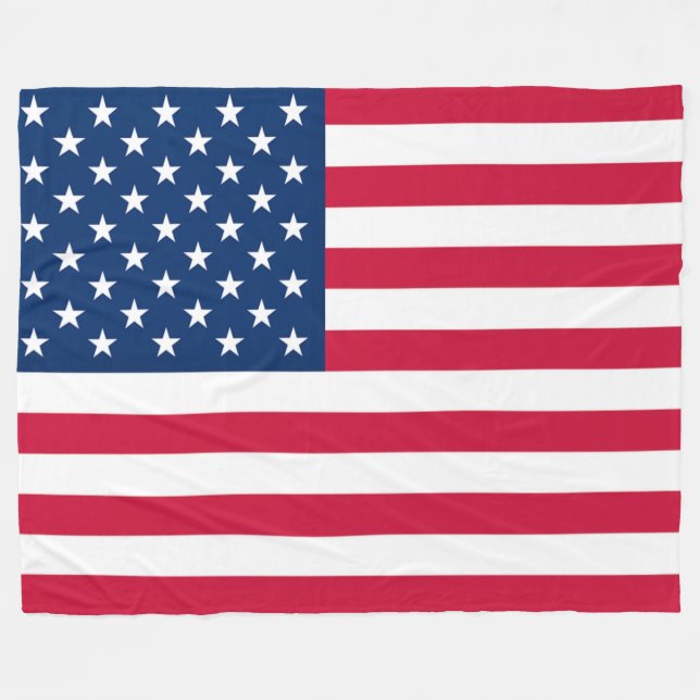 Patriotic American Flag Fleece Blanket (Front (Horizontal))