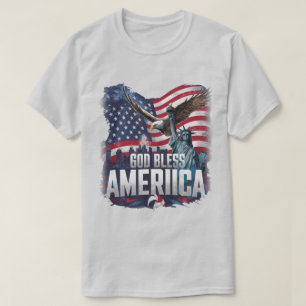 Patriotic American Flag God Bless America T-Shirt