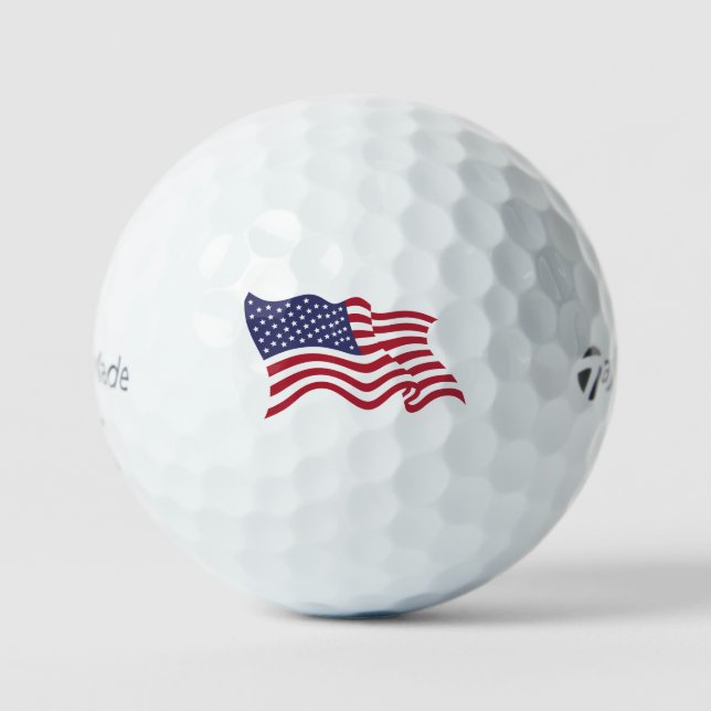 Patriotic American Flag Golf Ball (Front)