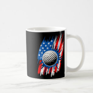 Patriotic American Flag Golf Ball Men Women Coffee Mug