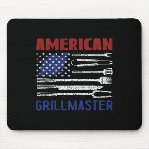 Patriotic American Flag Grill Byrbeque Master Mouse Pad