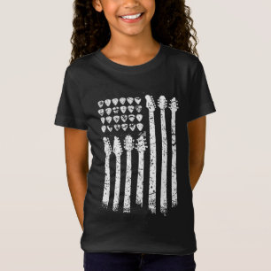 Patriotic AMERICAN FLAG Guitar Guitarist Gift Musi T-Shirt