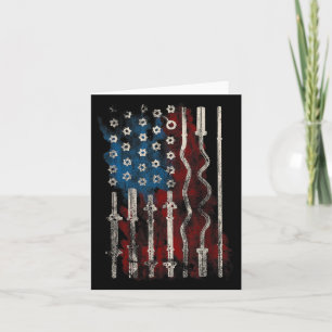 Patriotic American Flag Gym For Weight Lifters Card