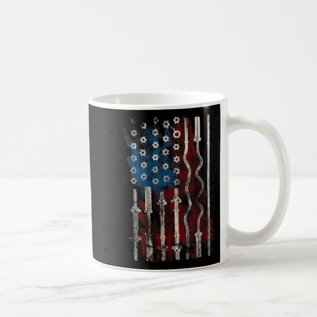 Patriotic American Flag Gym For Weight Lifters  Coffee Mug (Right)