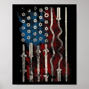 Patriotic American Flag Gym For Weight Lifters Poster