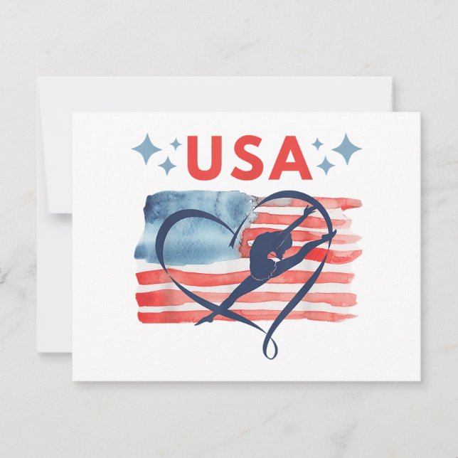 Patriotic American Flag Gymnastics Design for USA  (Front)