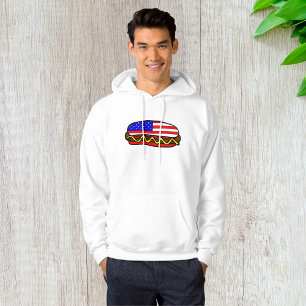 Patriotic American Flag Hot Dog  Hoodie
