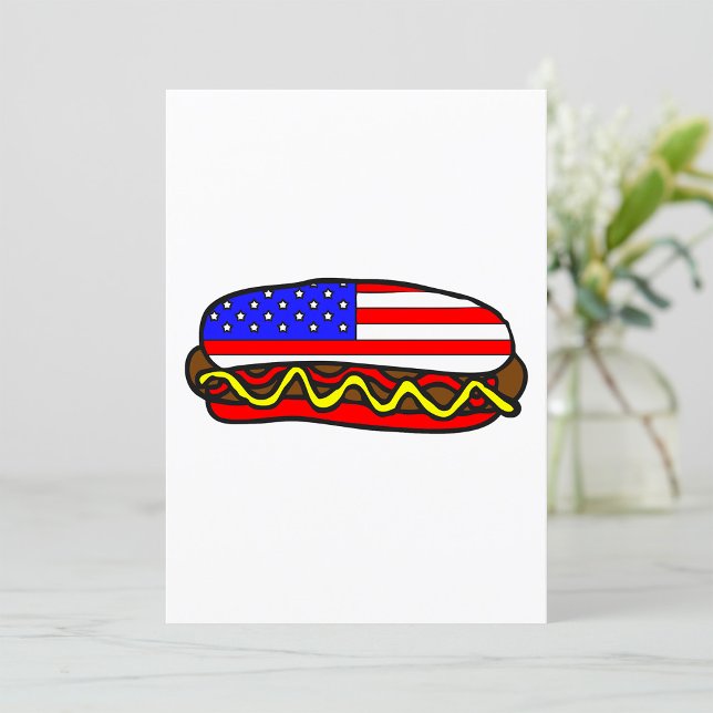 Patriotic American Flag Hot Dog  Invitation (Creator Uploaded)